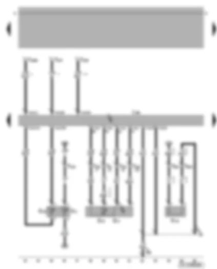Электросхемa  VW NEW BEETLE 2003 - Датчик температуры охлаждающей жидкости - датчик давления во впускном коллекторе - датчик температуры во впускном коллекторе - нагревательный резистор системы вентиляции картера двигателя - блок управления системы впрыска дизельного двигателя